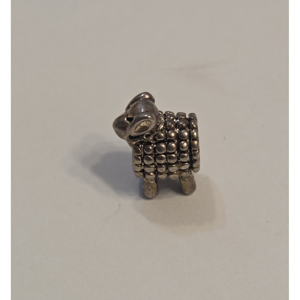 Vintage Sterling‎ Silver Twist On Lamb Sheep Slide Charm 925